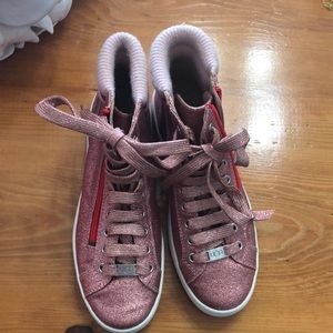 Ugg Pink Glitter high top tennis shoes